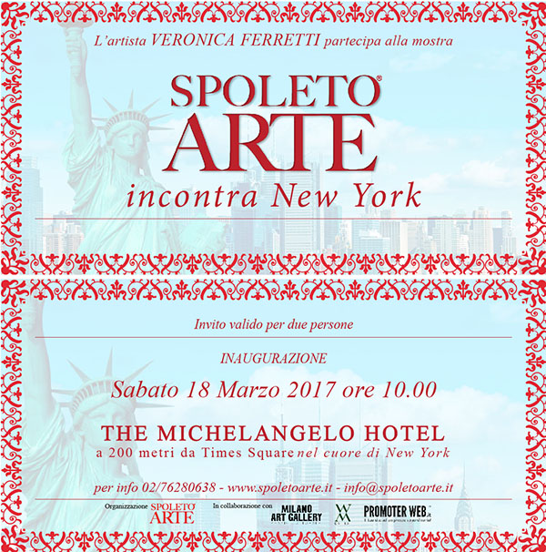 Invito alla mostra Spoleto Arte incontra New York sabato 18 marzo 2017