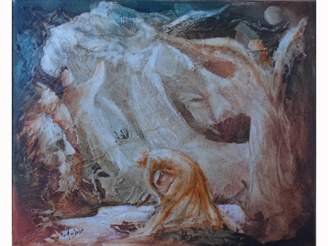 La notte di Narciso olio su tela 40x50